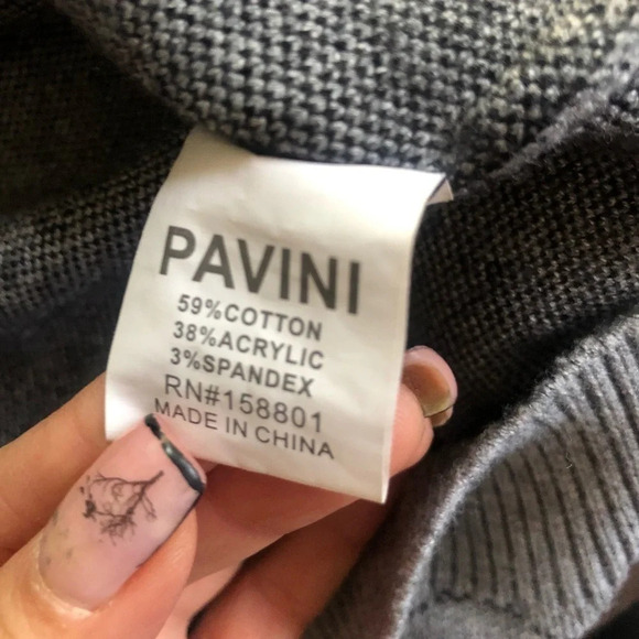 Pavini Infinity/Geometric V-Neck Sweater - Picture 3 of 5